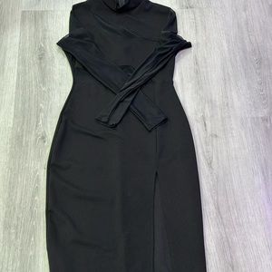 Long sleeve black dress with slip/turtleneck top